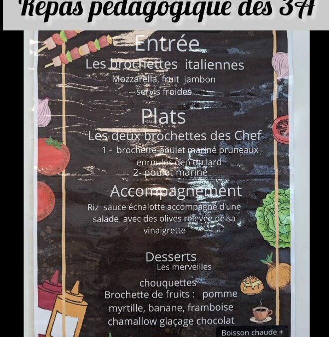 Un repas spécial « Brochettes » préparé par les 3A